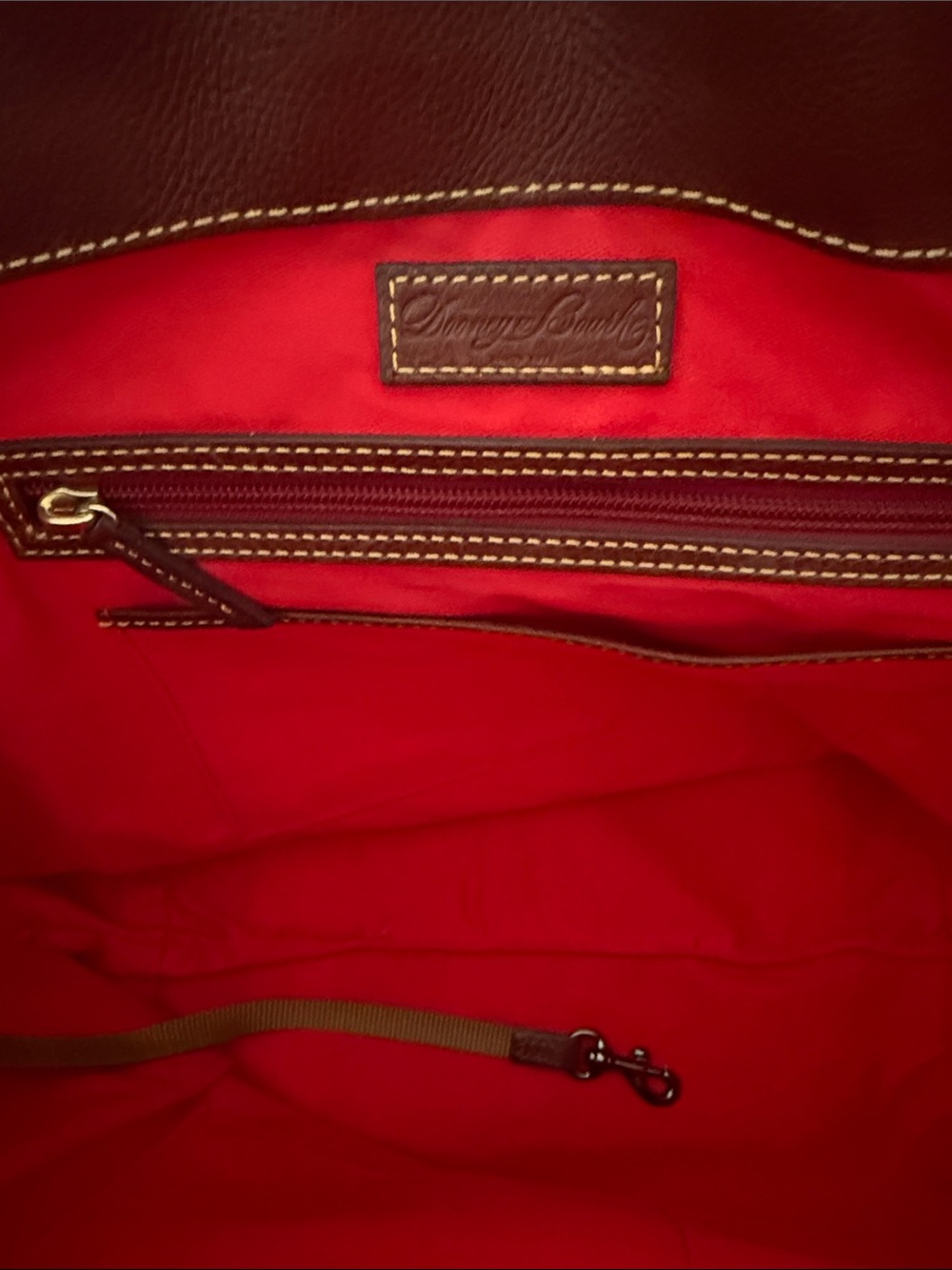 Dooney & Bourke Logo Lock Tote - Ginger with Red Interior - NWT - Picture 2 of 7